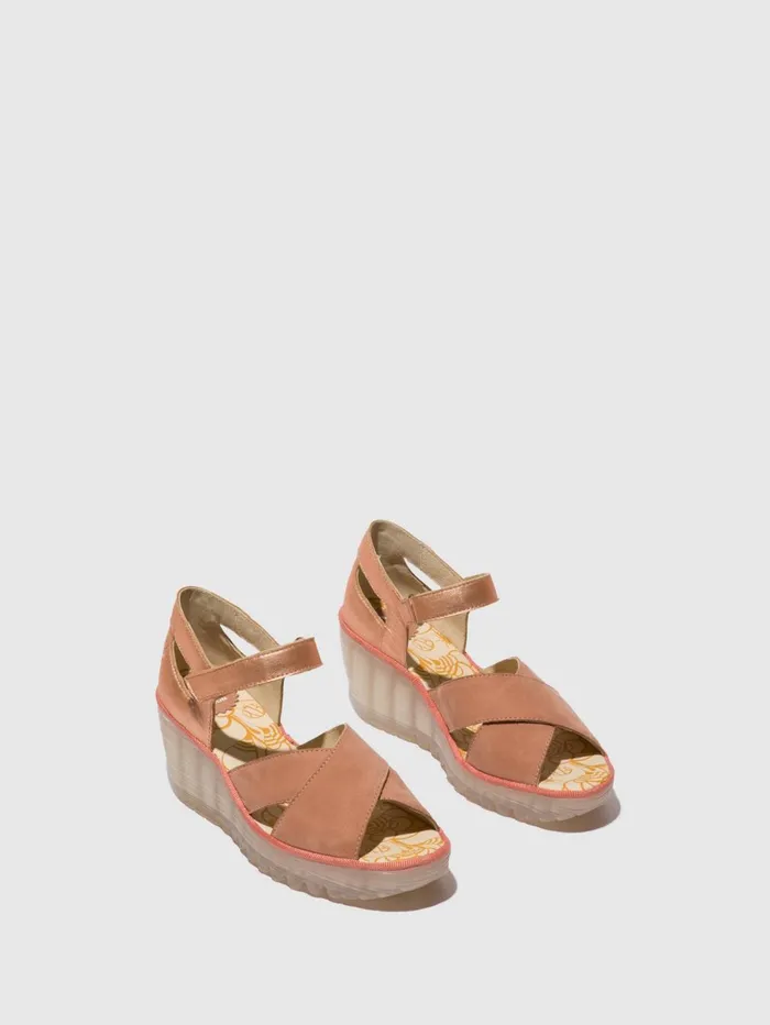 Ankle Strap Sandals YENT365FLY PINKBLUSH GOLD Women Fly London Sandals