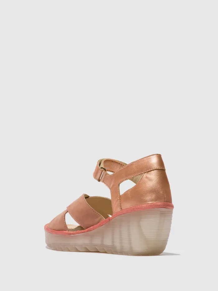 Ankle Strap Sandals YENT365FLY PINKBLUSH GOLD Women Fly London Sandals