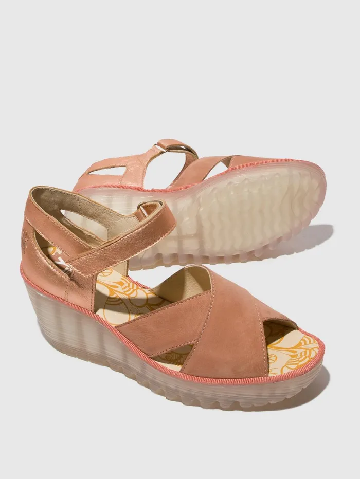Ankle Strap Sandals YENT365FLY PINKBLUSH GOLD Women Fly London Sandals
