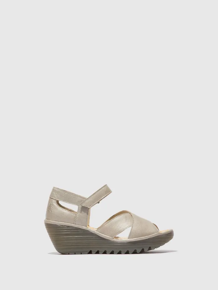 Ankle Strap Sandals YENT365FLY SILVER Women Fly London Sandals
