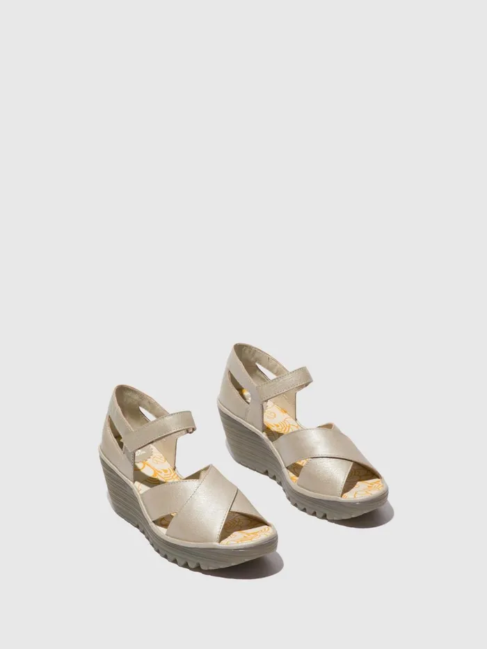 Ankle Strap Sandals YENT365FLY SILVER Women Fly London Sandals