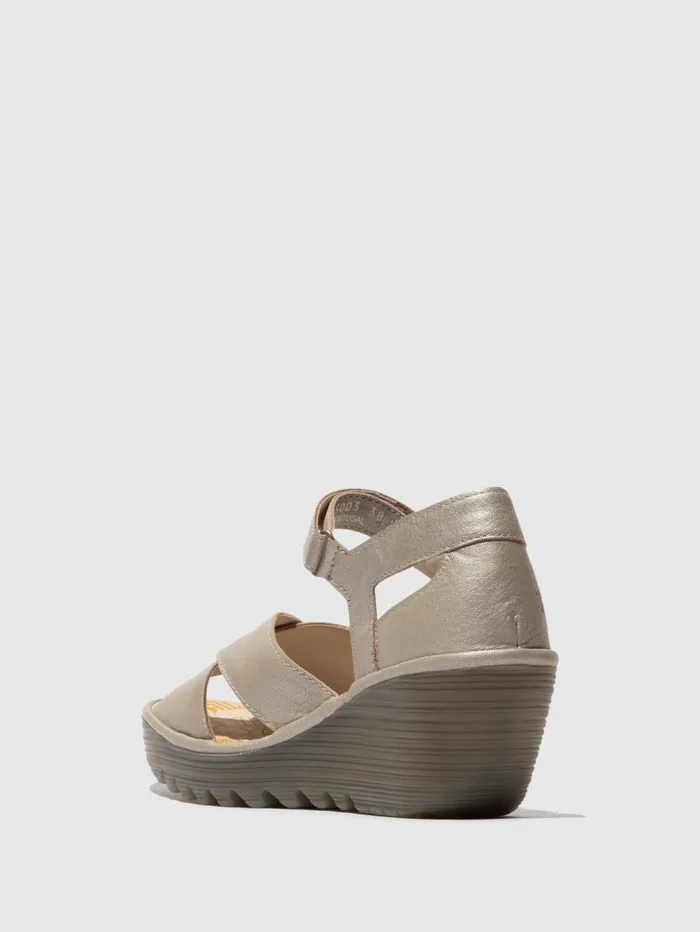 Ankle Strap Sandals YENT365FLY SILVER Women Fly London Sandals