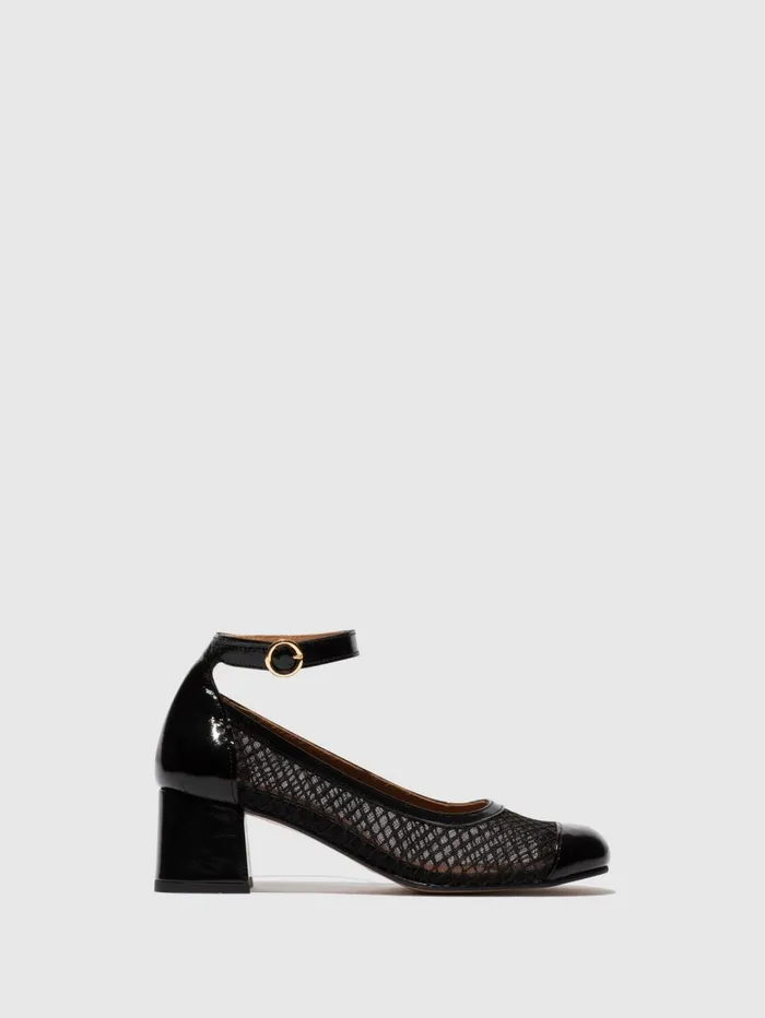 Ankle Strap Shoes SALZ274FLY BLACK Women Fly London Shoes