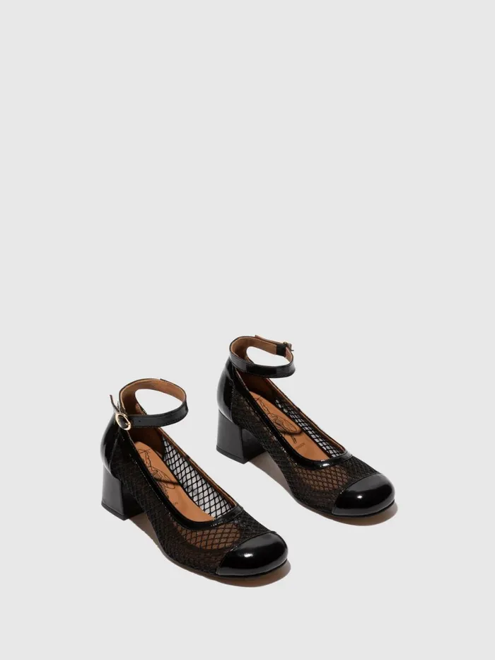 Ankle Strap Shoes SALZ274FLY BLACK Women Fly London Shoes
