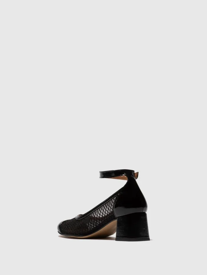 Ankle Strap Shoes SALZ274FLY BLACK Women Fly London Shoes