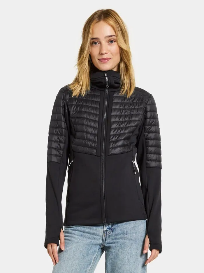 Annema Fullzip Black Women Didriksons Hybrid Jackets
