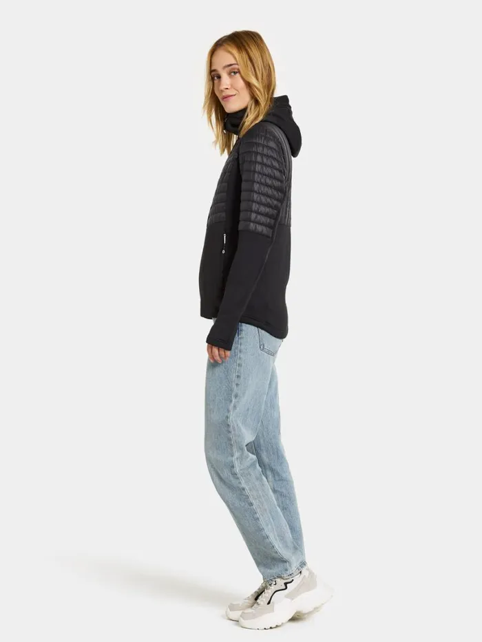 Annema Fullzip Black Women Didriksons Hybrid Jackets