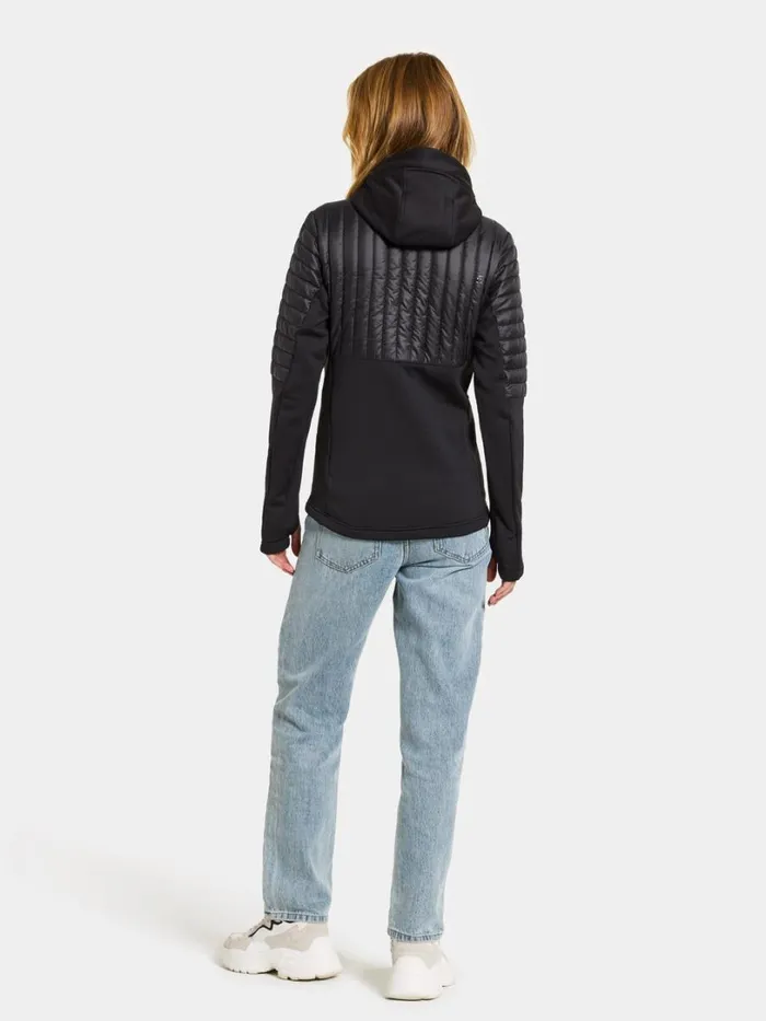 Annema Fullzip Black Women Didriksons Hybrid Jackets