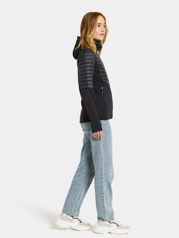 Annema Fullzip Black Women Didriksons Hybrid Jackets