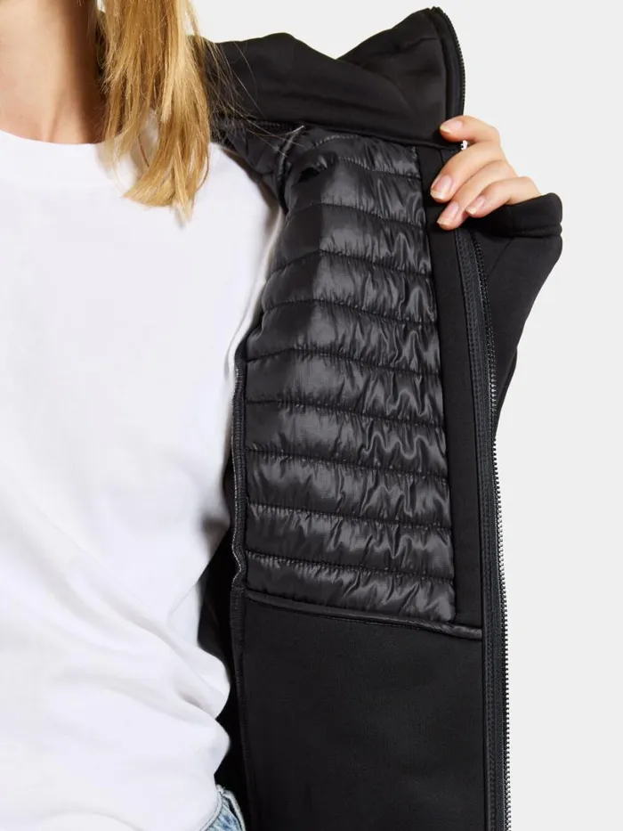 Annema Fullzip Black Women Didriksons Hybrid Jackets