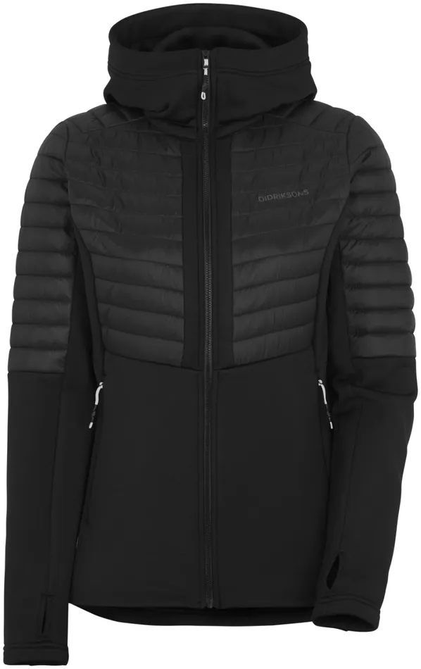 Annema Fullzip Black Women Didriksons Hybrid Jackets