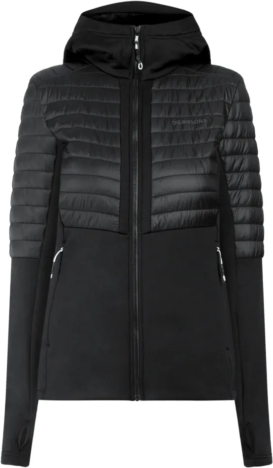 Annema Fullzip Black Women Didriksons Hybrid Jackets