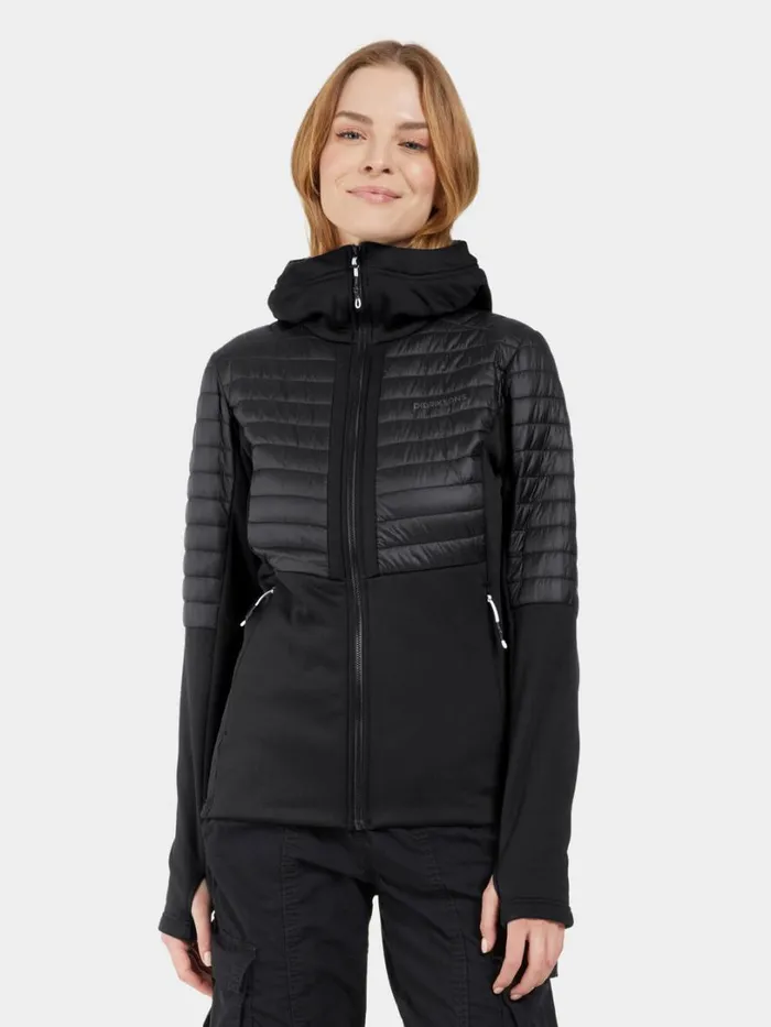 Annema Fullzip Black Women Didriksons Hybrid Jackets