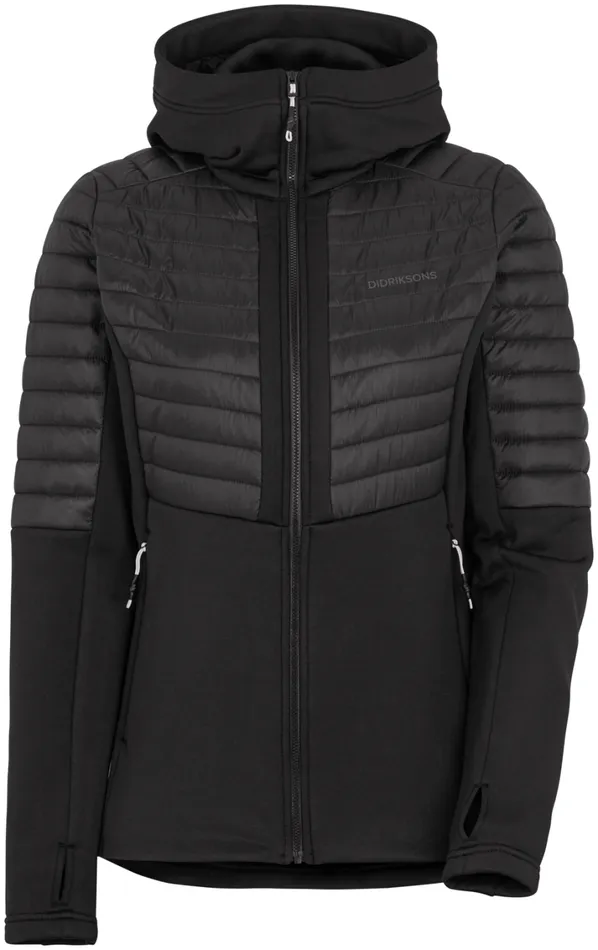 Annema Fullzip Black Women Didriksons Hybrid Jackets