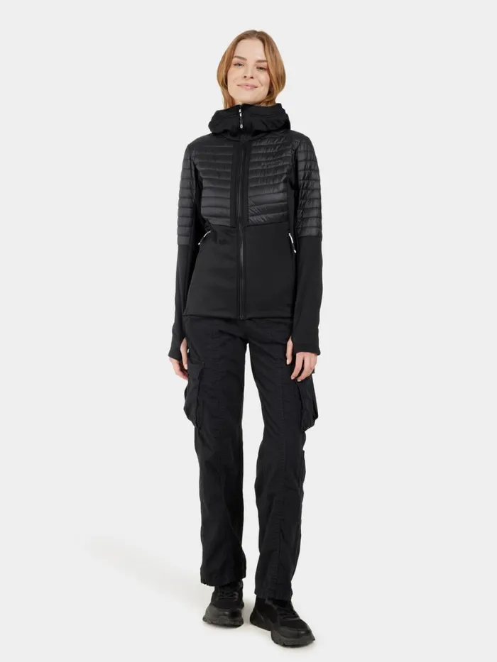 Annema Fullzip Black Women Didriksons Hybrid Jackets