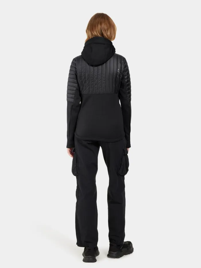 Annema Fullzip Black Women Didriksons Hybrid Jackets