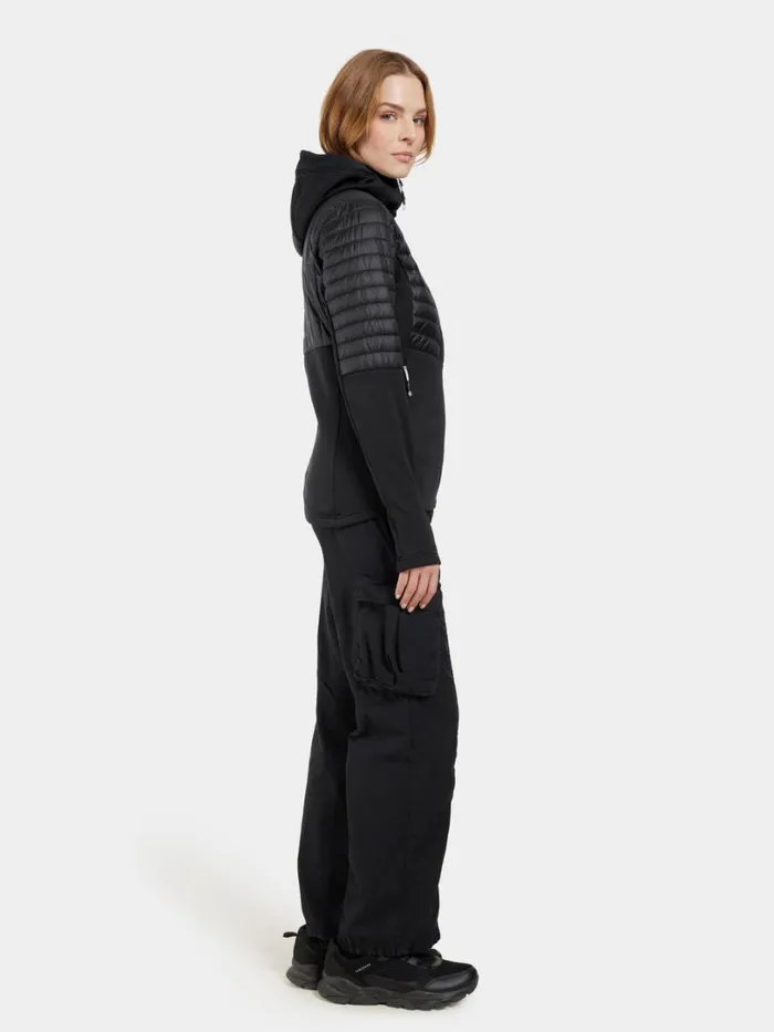 Annema Fullzip Black Women Didriksons Hybrid Jackets