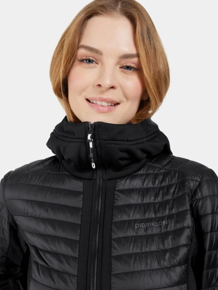Annema Fullzip Black Women Didriksons Hybrid Jackets