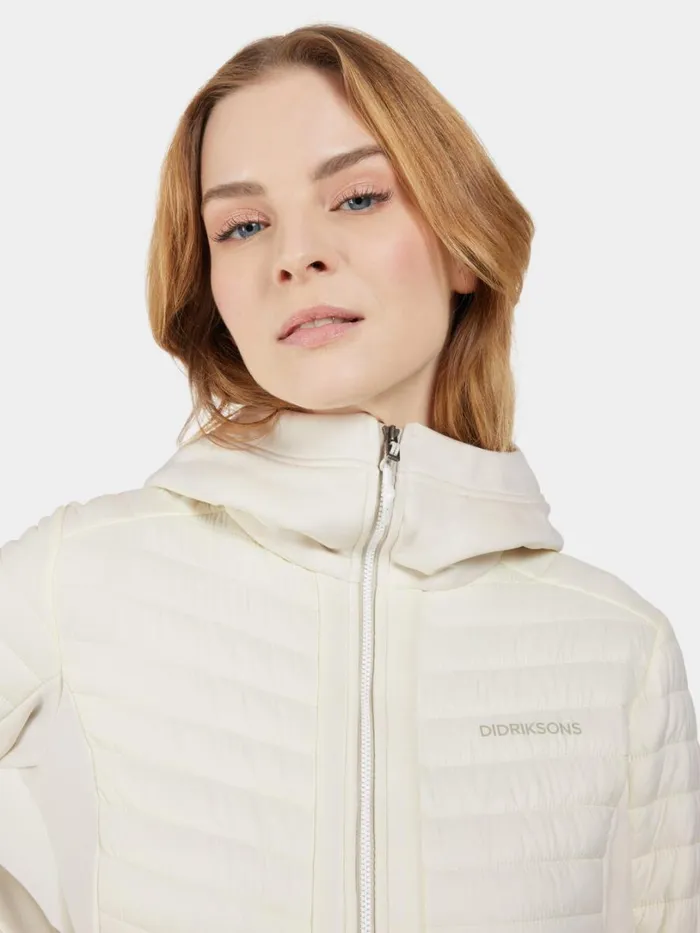 Annema Fullzip Shell White Women Didriksons Hybrid Jackets