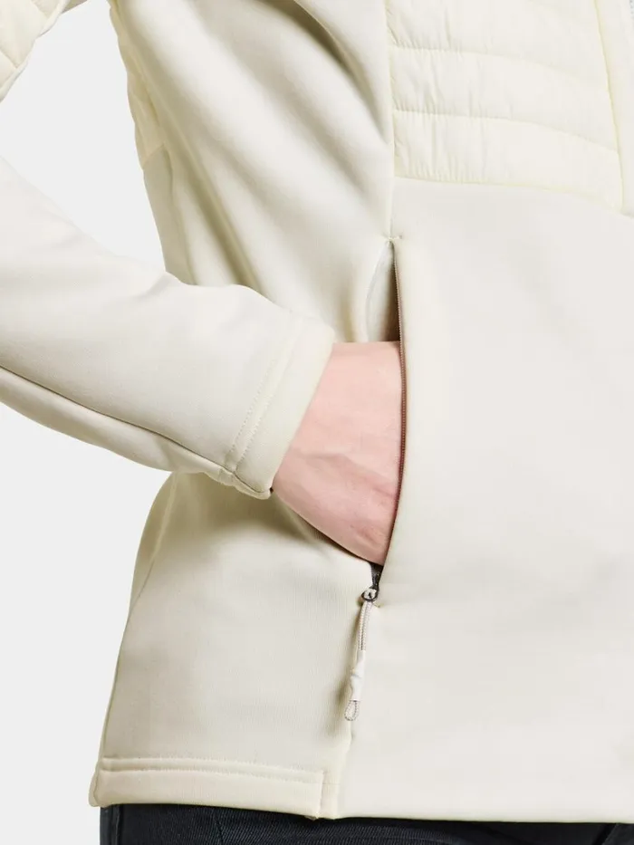 Annema Fullzip Shell White Women Didriksons Hybrid Jackets