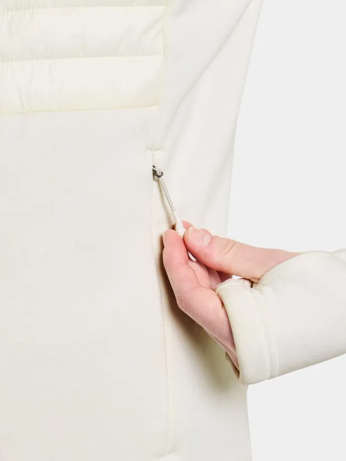 Annema Fullzip Shell White Women Didriksons Hybrid Jackets