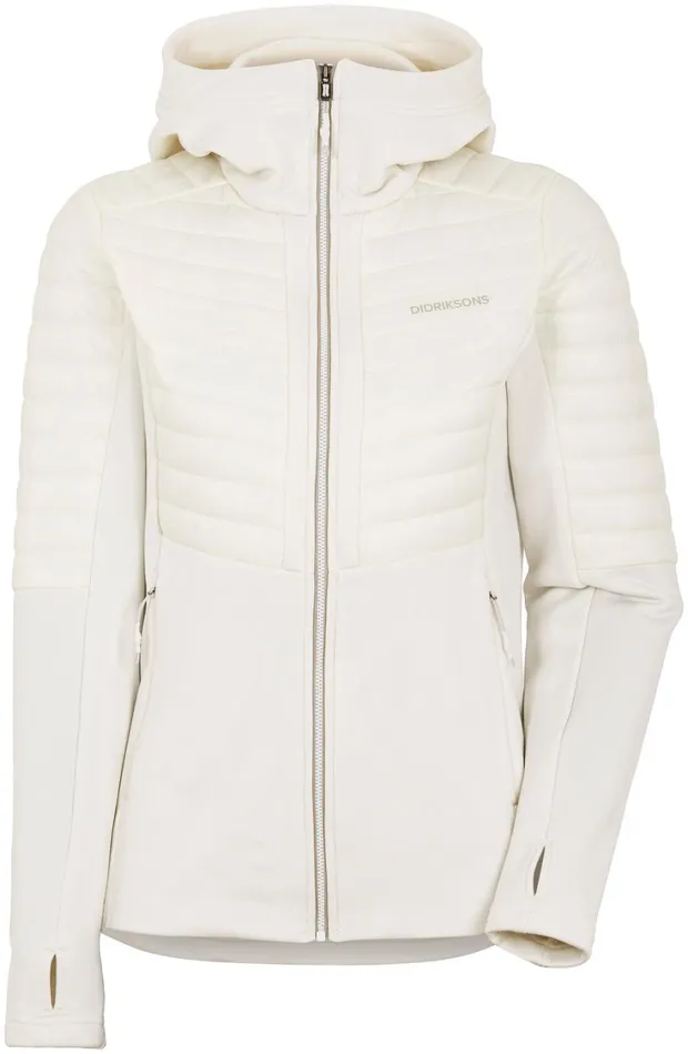 Annema Fullzip Shell White Women Didriksons Hybrid Jackets