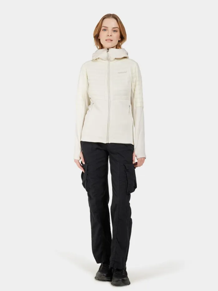 Annema Fullzip Shell White Women Didriksons Hybrid Jackets