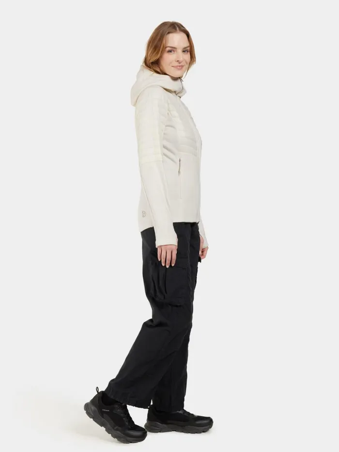 Annema Fullzip Shell White Women Didriksons Hybrid Jackets