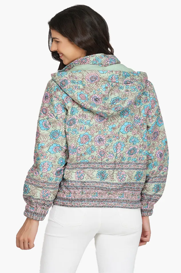 Aruba Blue Floral Bomber Jacket Women Jackets America and Beyond Aruba Blue Floral Bomber Jacket Women Jackets America and Beyond