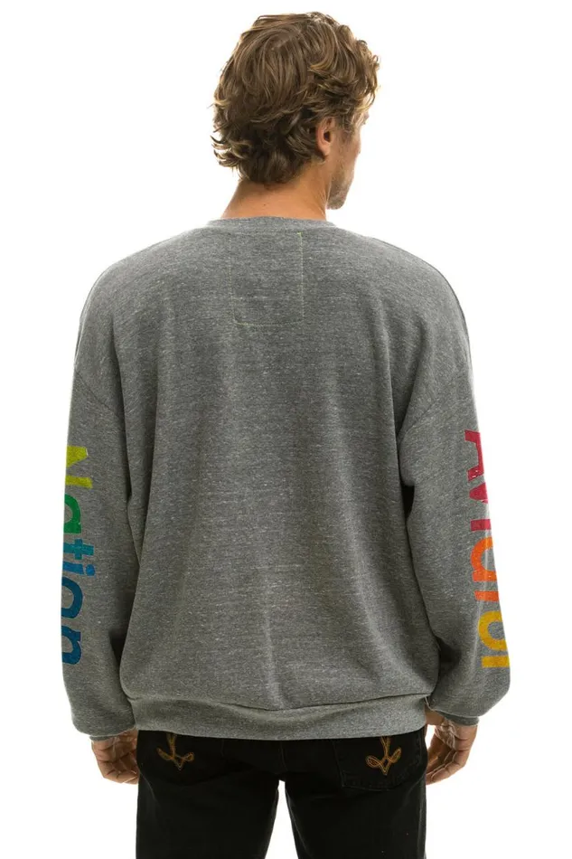 Aspen Relaxed Crew Sweatshirt 8211 Heather Grey WomenMen Aviator Nation Sweatshirts
