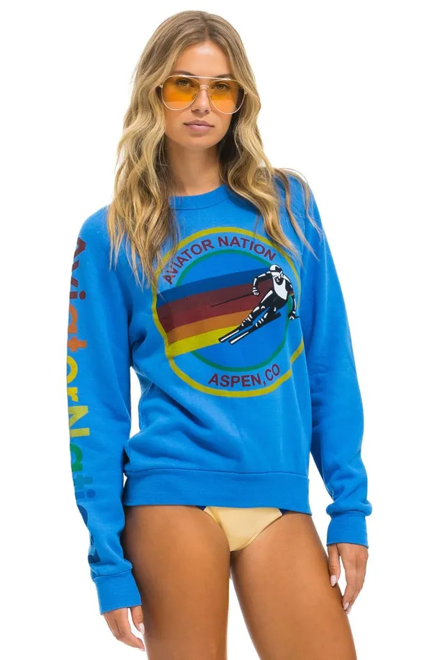 Aspen Sweatshirt 8211 Ocean WomenMen Aviator Nation Sweatshirts