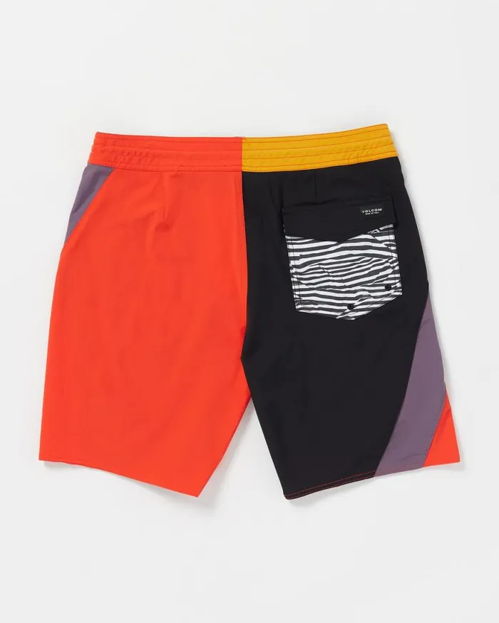 Asymilation Liberator Trunks 8211 Bright Red Mens Volcom Boardshorts and Trunks