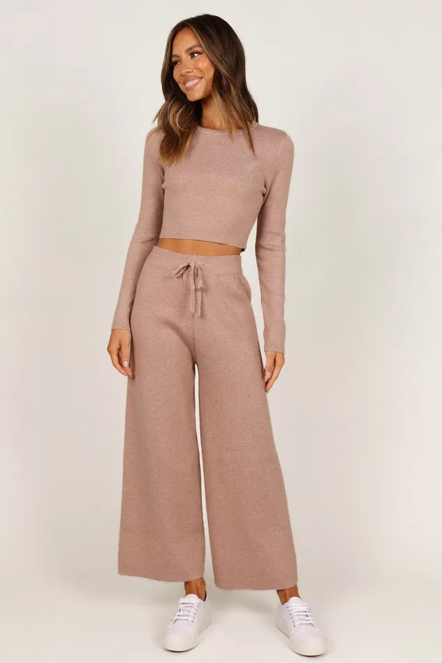 Ayers Long Sleeve Set Mocha Women Loungewear Petal and Pup