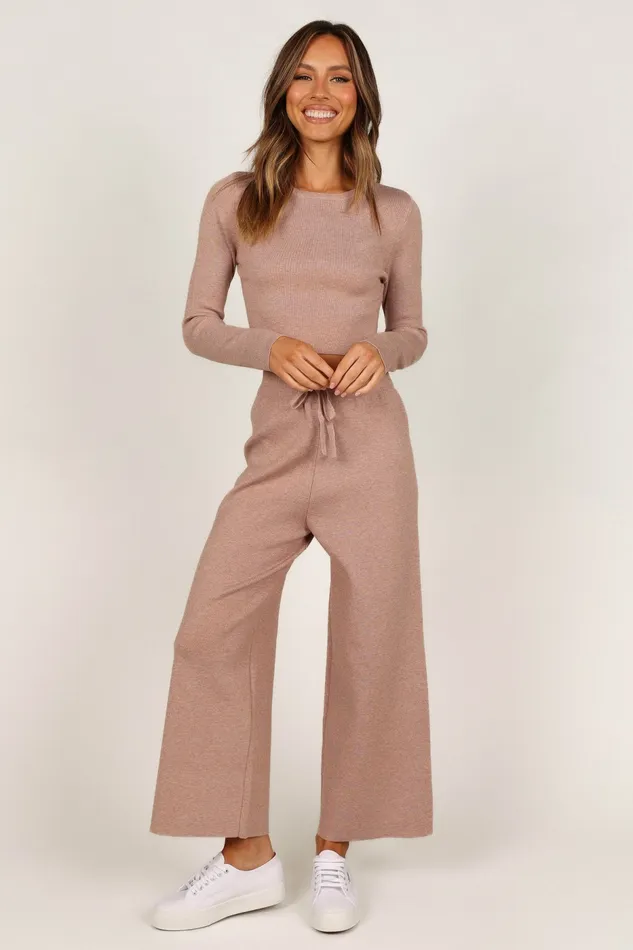 Ayers Long Sleeve Set Mocha Women Loungewear Petal and Pup