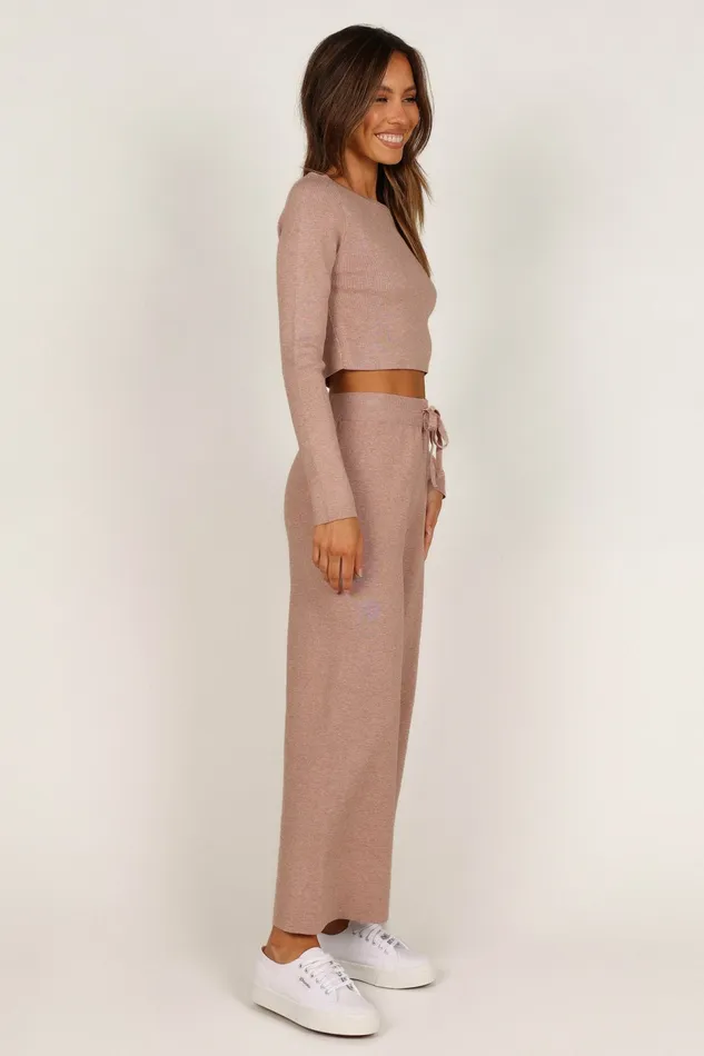 Ayers Long Sleeve Set Mocha Women Loungewear Petal and Pup