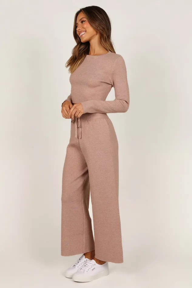 Ayers Long Sleeve Set Mocha Women Loungewear Petal and Pup