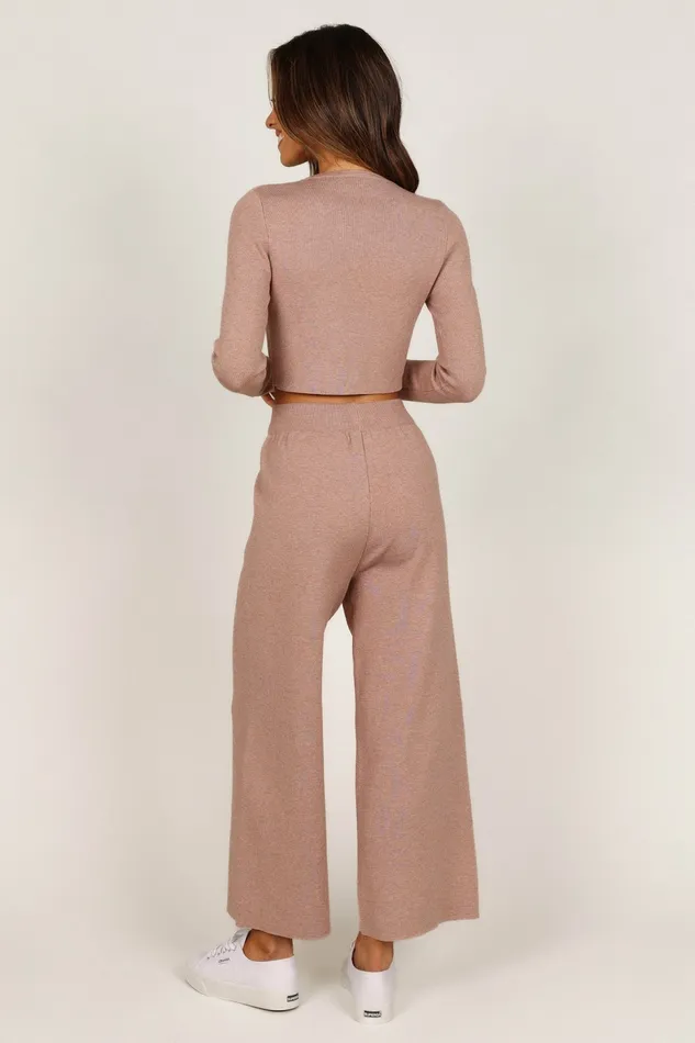 Ayers Long Sleeve Set Mocha Women Loungewear Petal and Pup
