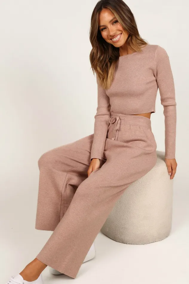 Ayers Long Sleeve Set Mocha Women Loungewear Petal and Pup