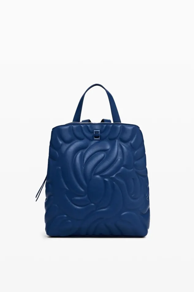 Backpacks Women Desigual Mini Backpack With Geometric Flowers Blue