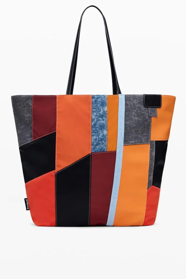 Bags Women Desigual Arty Patch Bag With Large Handles Orange