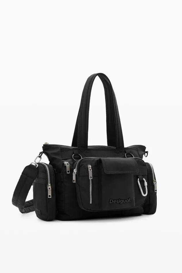 Bags Women Desigual Bag With Large Handles And Zipper Black