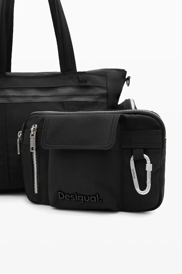 Bags Women Desigual Bag With Large Handles And Zipper Black