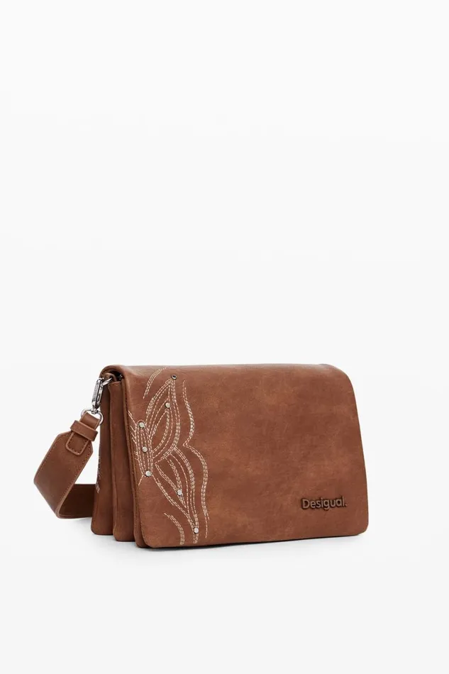 Bags Women Desigual Butterfly Crossbody Bag Brown