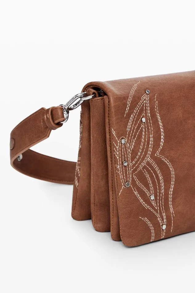 Bags Women Desigual Butterfly Crossbody Bag Brown