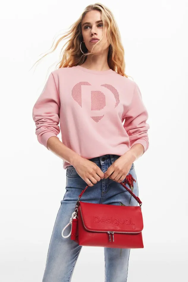 Bags Women Desigual Half Logo Crossbody Bag Red