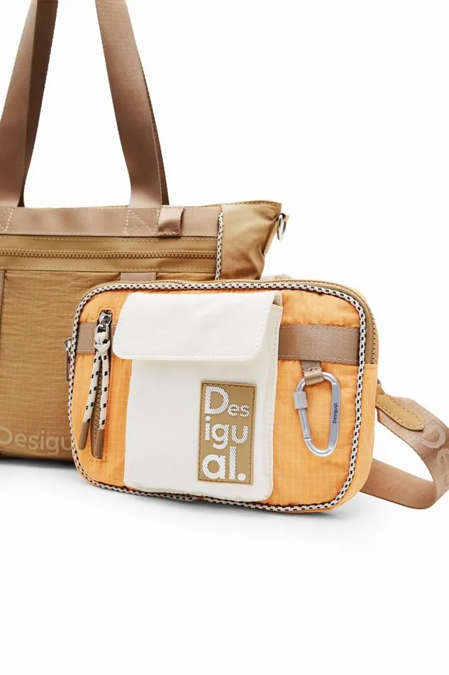 Bags Women Desigual M Multiposition Voyager Bowling Bag Brown