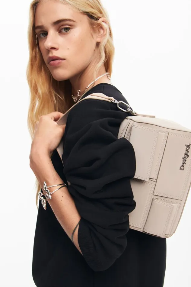 Bags Women Desigual Multipocket Shoulder Bag White