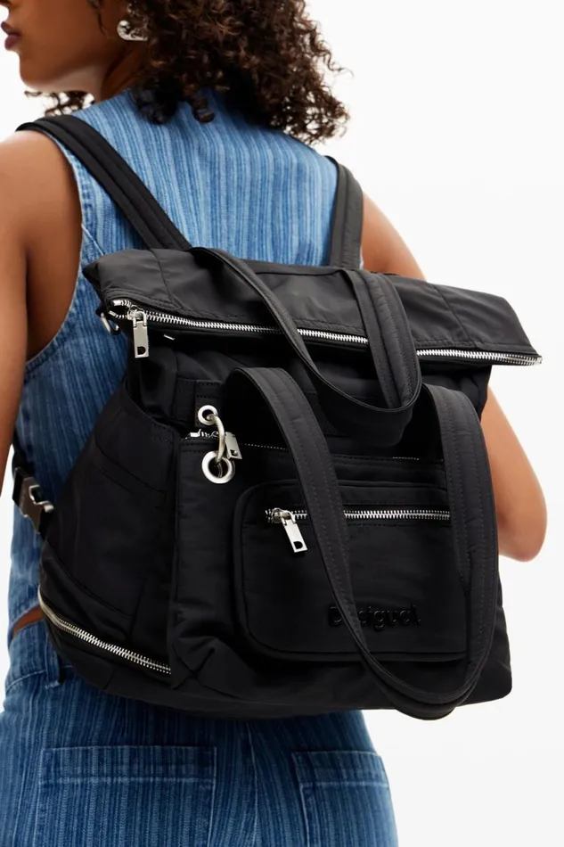 Bags Women Desigual XL Multiposition Voyager Backpack Black