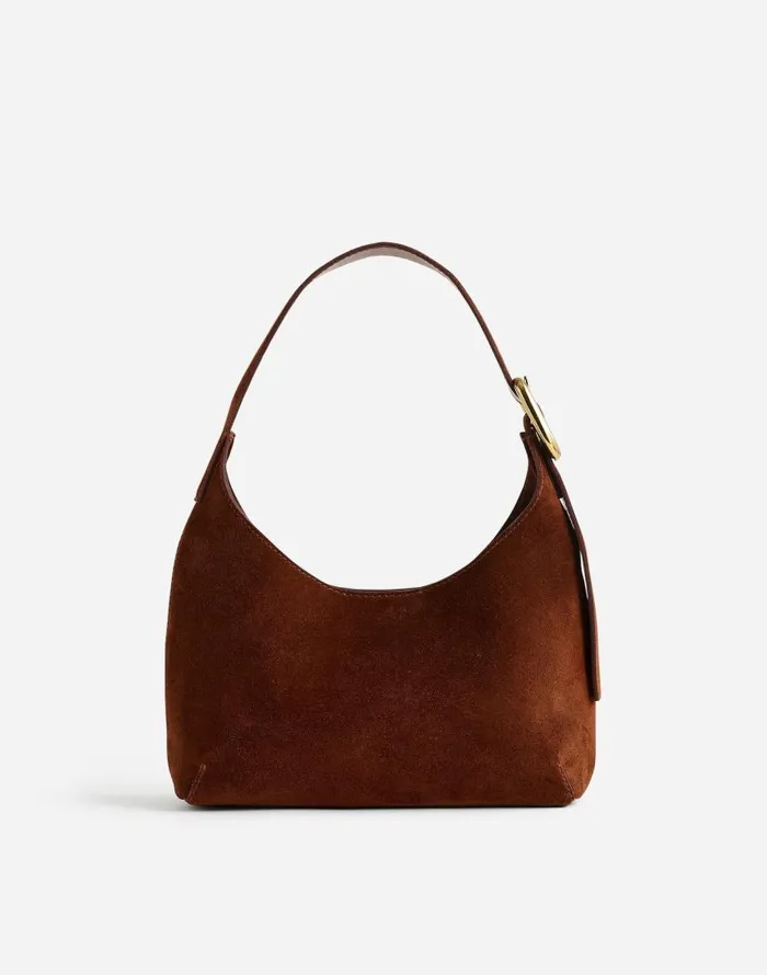 Bags Women Madewell The SculpturalBuckle Shoulder Bag Soft Mahogany