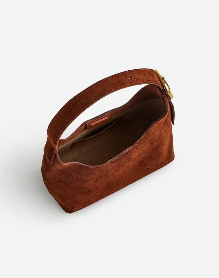 Bags Women Madewell The SculpturalBuckle Shoulder Bag Soft Mahogany